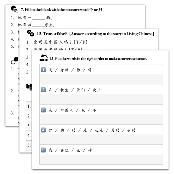Mastery Packet for [Living Chinese] Ep. 1.