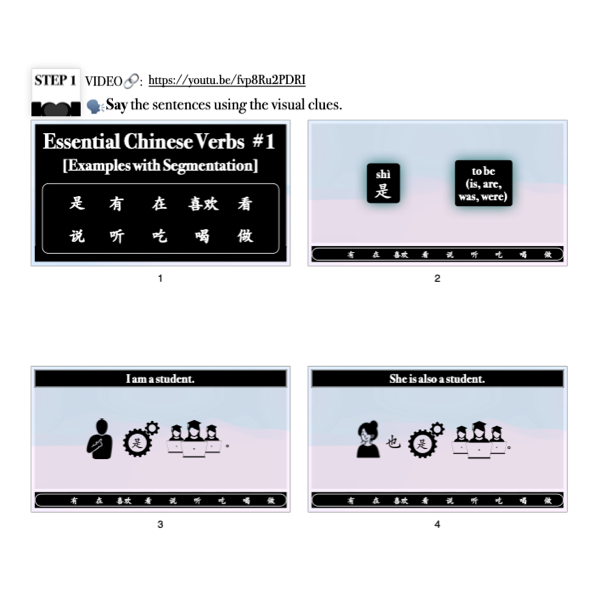 Companion Packet for 60 Essential Chinese Verbs