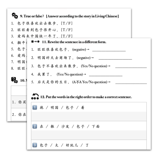Mastery Packet for [Living Chinese] Ep. 9