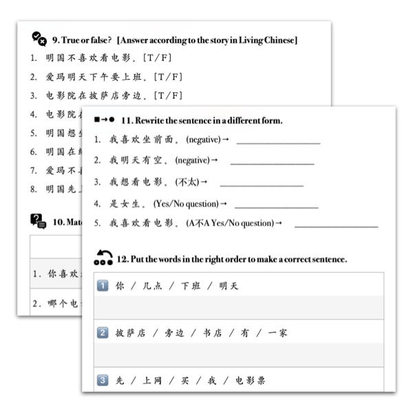 Mastery Packet for [Living Chinese] Ep. 10
